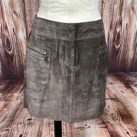 Calvin Klein Dresses & Skirts - Calvin Klein Chocolate Brown Suede Leather Skirt 8